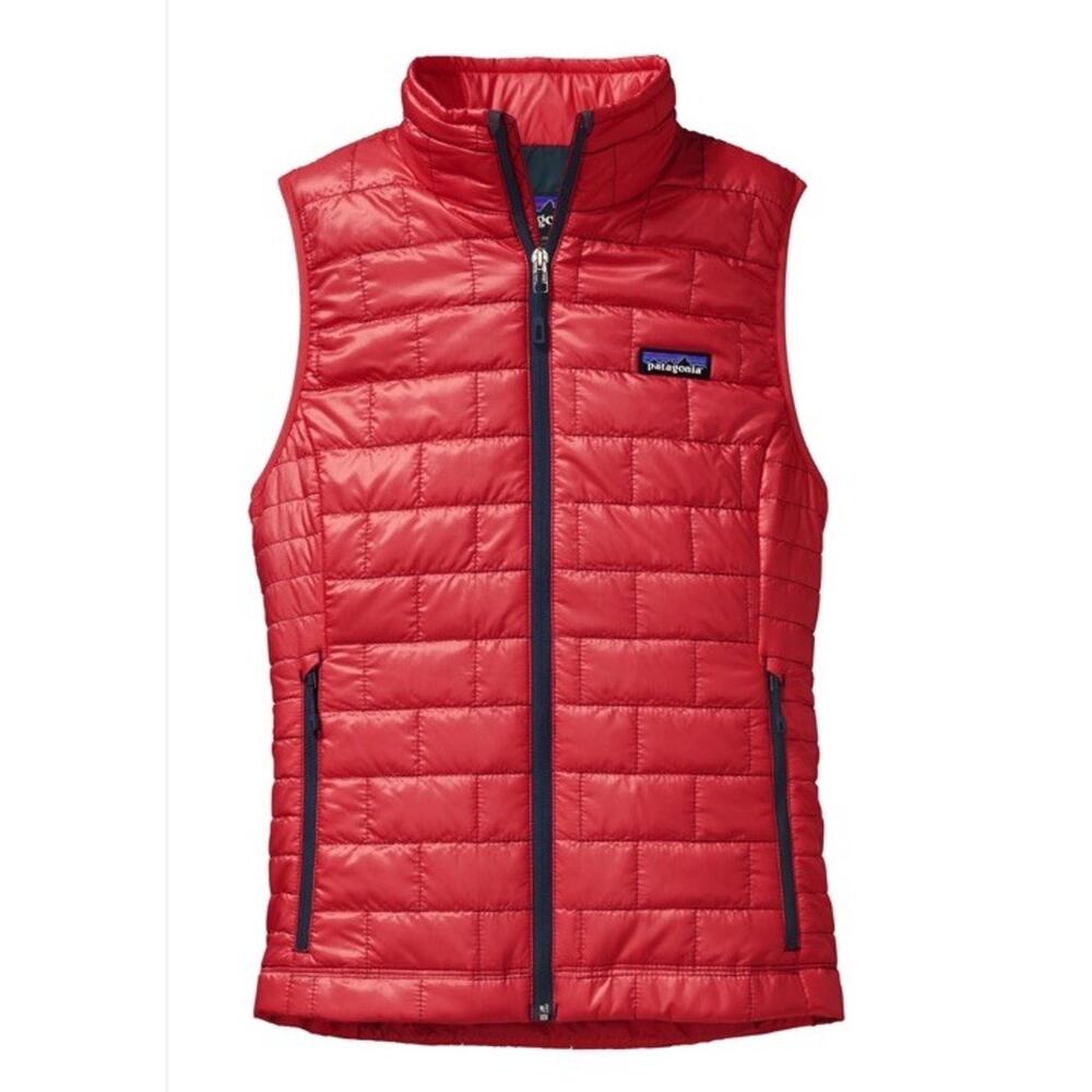 Patagonia Nano Puff Vest Red Primaloft Insulated Full Zip Packable Women’s Sz M - Picture 2 of 11
